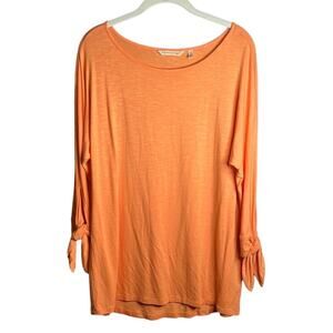 Soft Surroundings Orange Flowy Long Sleeve Top Size Medium